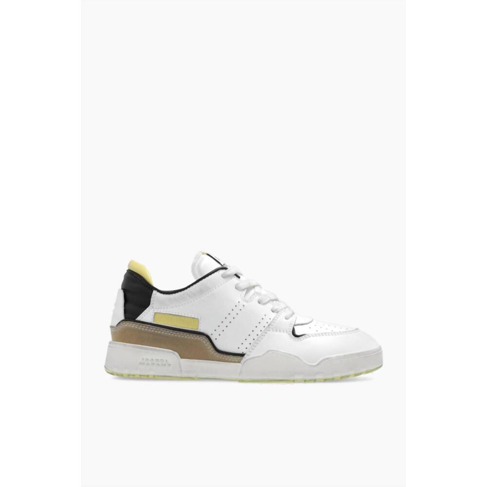 NEW ISABEL MARANT men's oney low sneakers in gunmetal and yellow